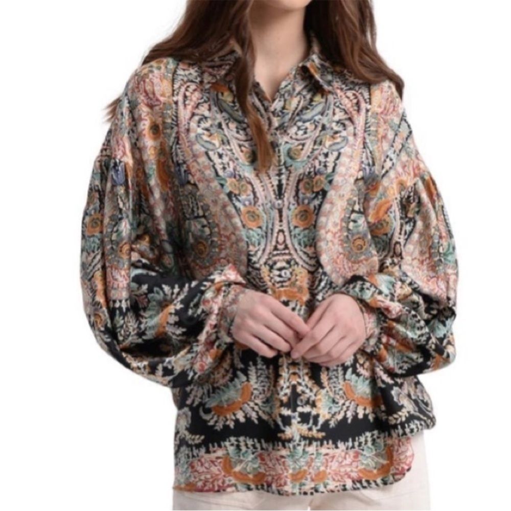 MOLLY BRACKEN SIGRID FLORAL BLOUSE . SIZE XS